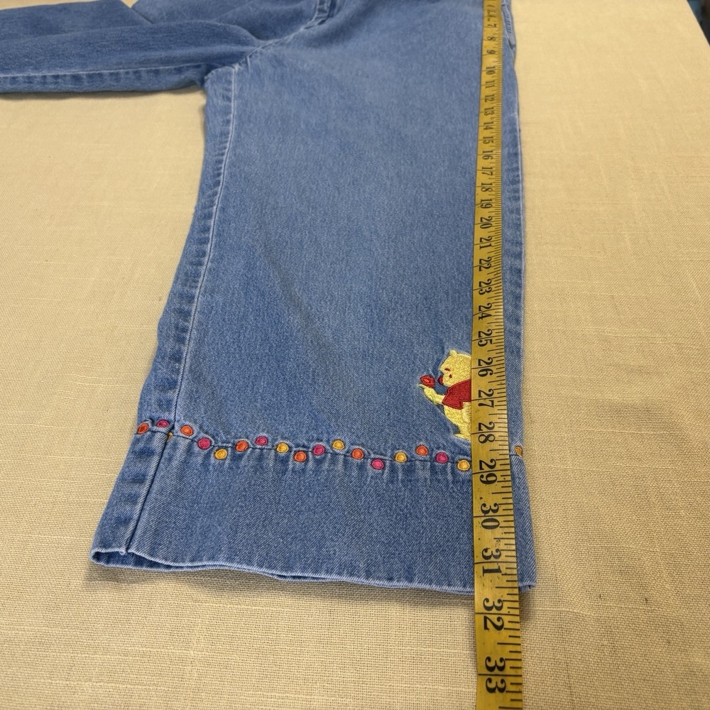 Vtg 90s Disney Store Winnie the Pooh Embroidered Denim Jeans Sz Small Polka Dots - Picture 9 of 11